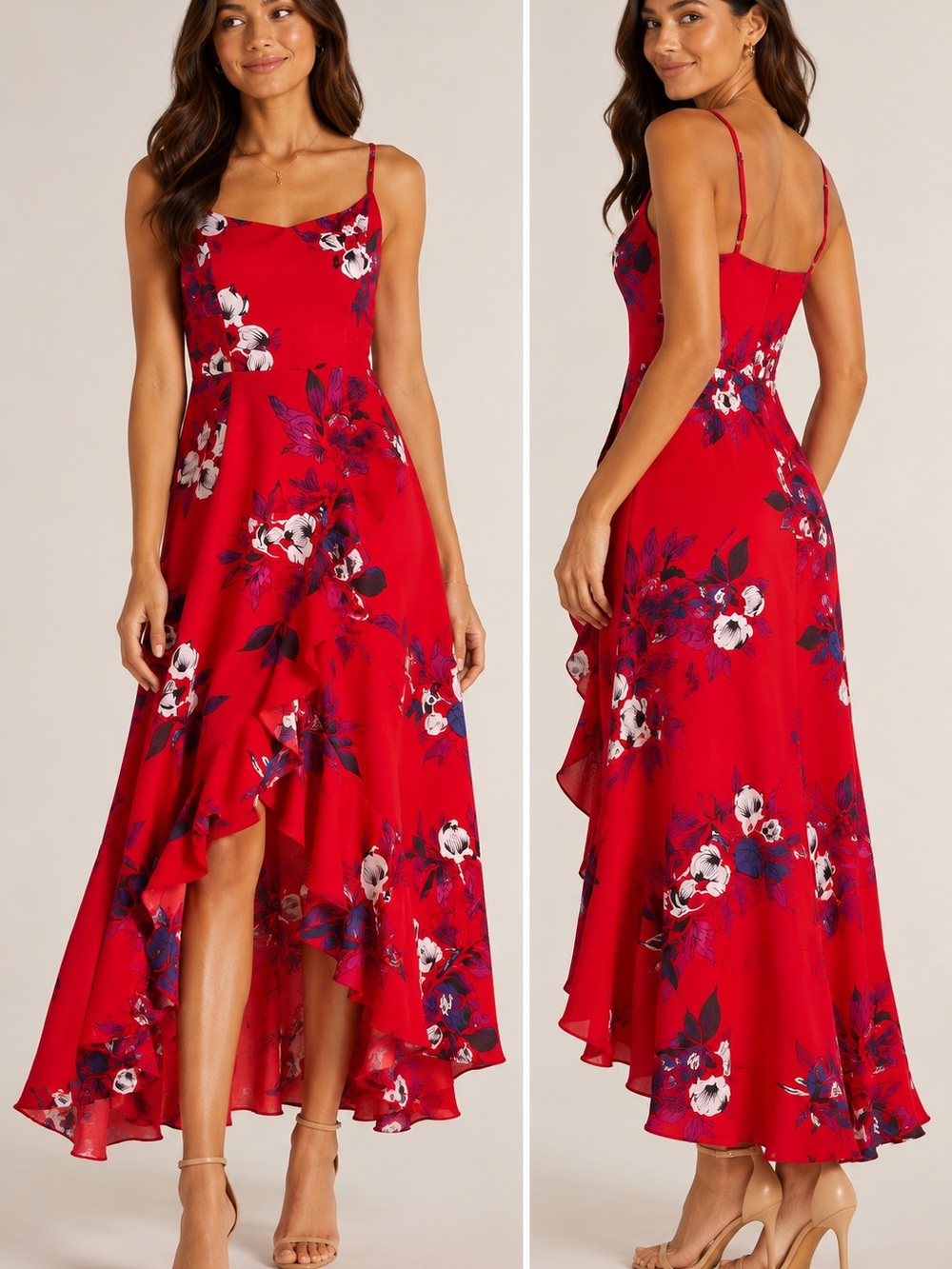Chelsea28 Red Floral Sleeveless Midi Dress | Perfect for summer!